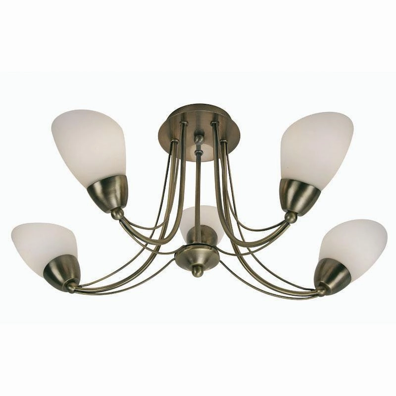 Altair 5 Light Antique Brass Semi Flush Ceiling Light simple ceiling design light
