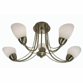 Altair 5 Light Antique Brass Semi Flush Ceiling Light simple ceiling design light