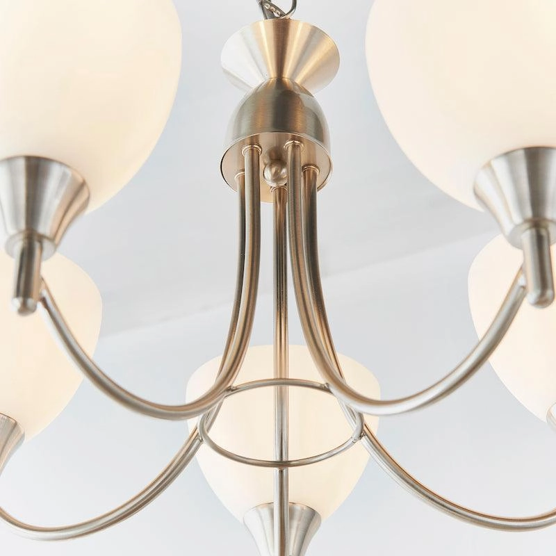 Alton 5 Light Satin Nickel Semi Flush Ceiling Light