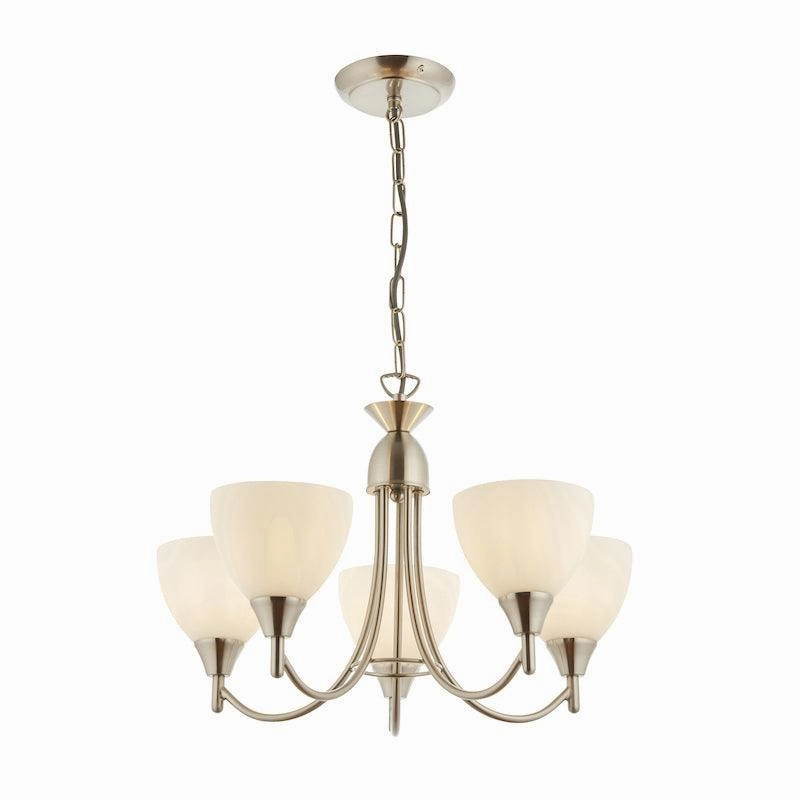 Alton 5 Light Satin Nickel Semi Flush Ceiling Light