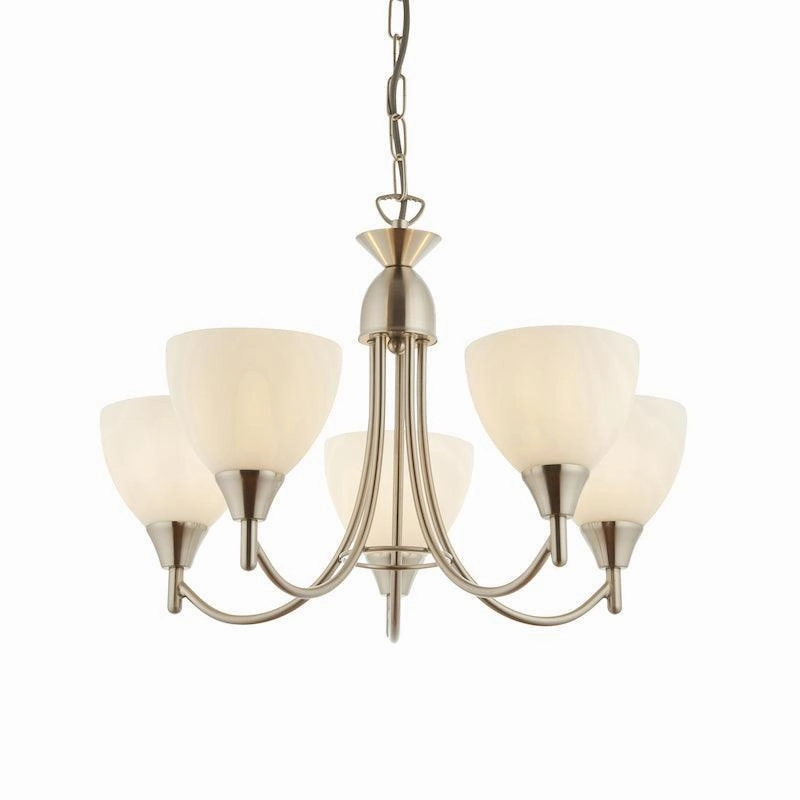 Alton 5 Light Satin Nickel Semi Flush Ceiling Light