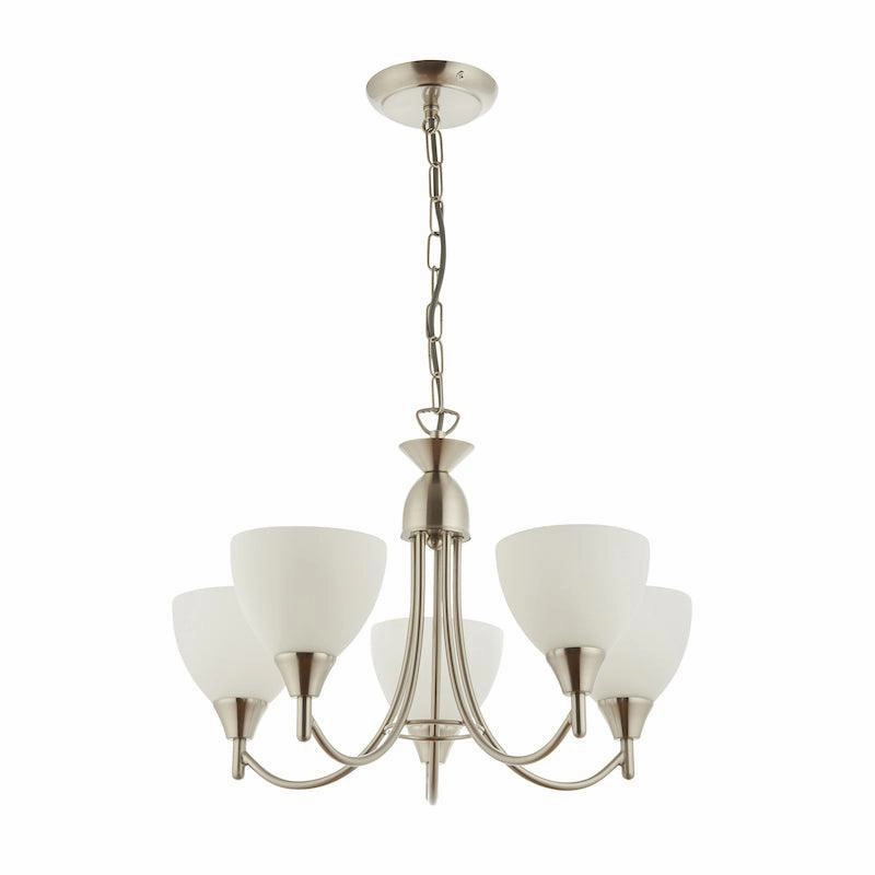 Alton 5 Light Satin Nickel Semi Flush Ceiling Light