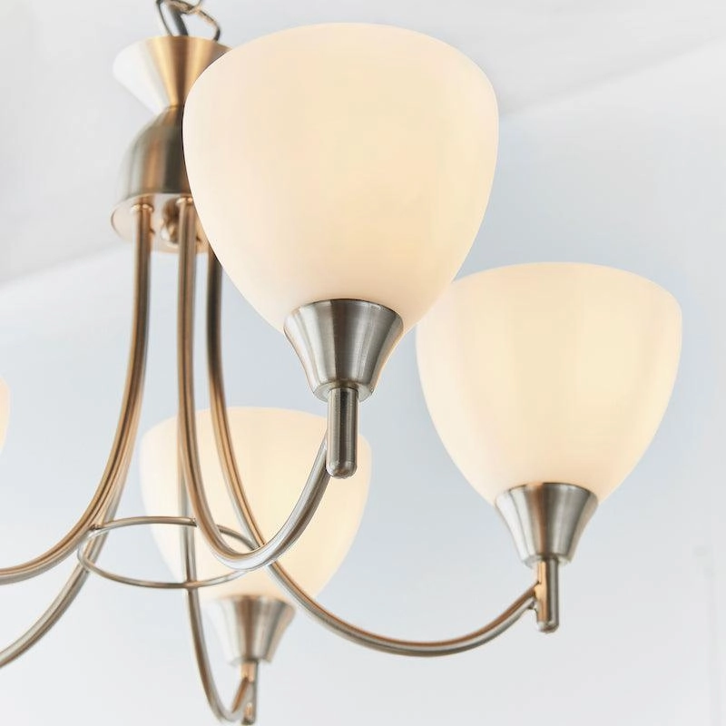 Alton 5 Light Satin Nickel Semi Flush Ceiling Light