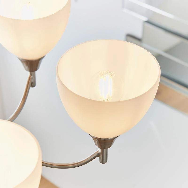 Alton 5 Light Satin Nickel Semi Flush Ceiling Light