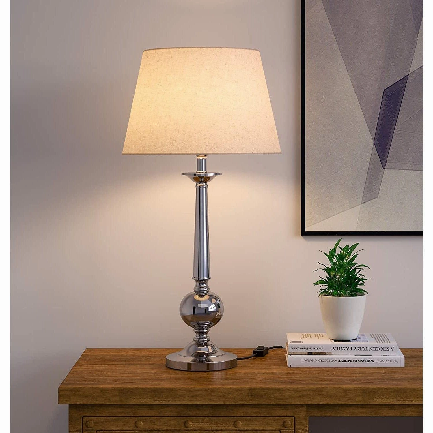 Aluminium Nickel Silver Table Lamp