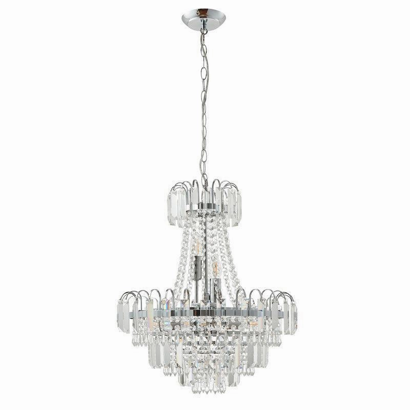 Amadis Clear Faceted Glass & Chrome Pendant Ceiling Light