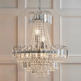 Amadis Clear Faceted Glass & Chrome Pendant Ceiling Light simple ceiling design light
