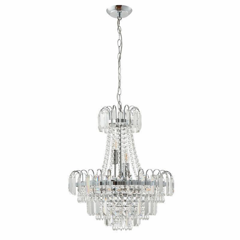 Amadis Clear Faceted Glass & Chrome Pendant Ceiling Light