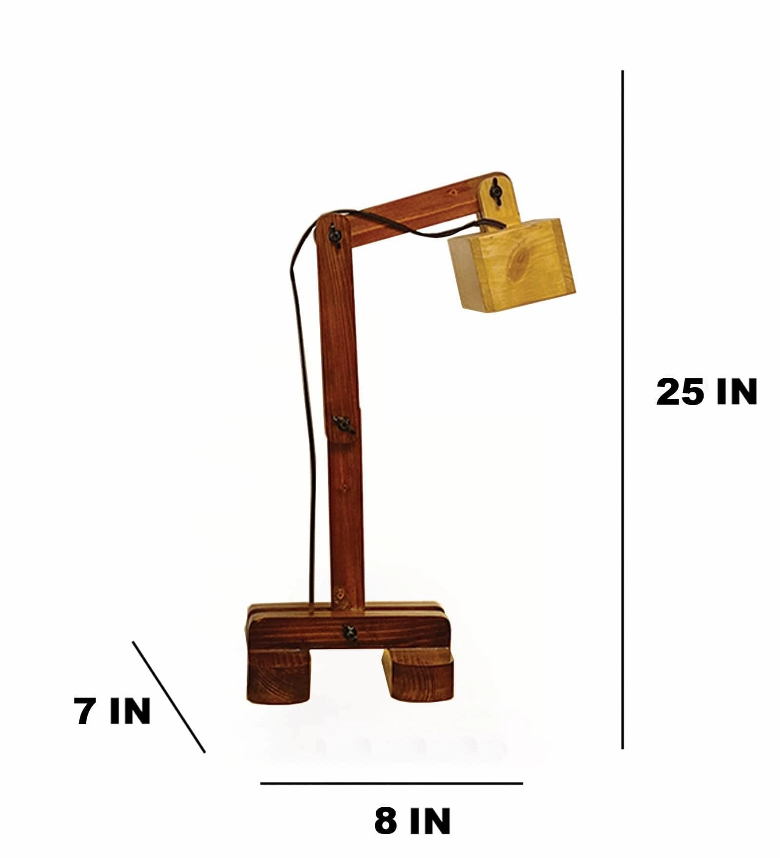 Amelia Brown Wooden Table Lamp with Wooden Lampshade (BULB NOT INCLUDED)