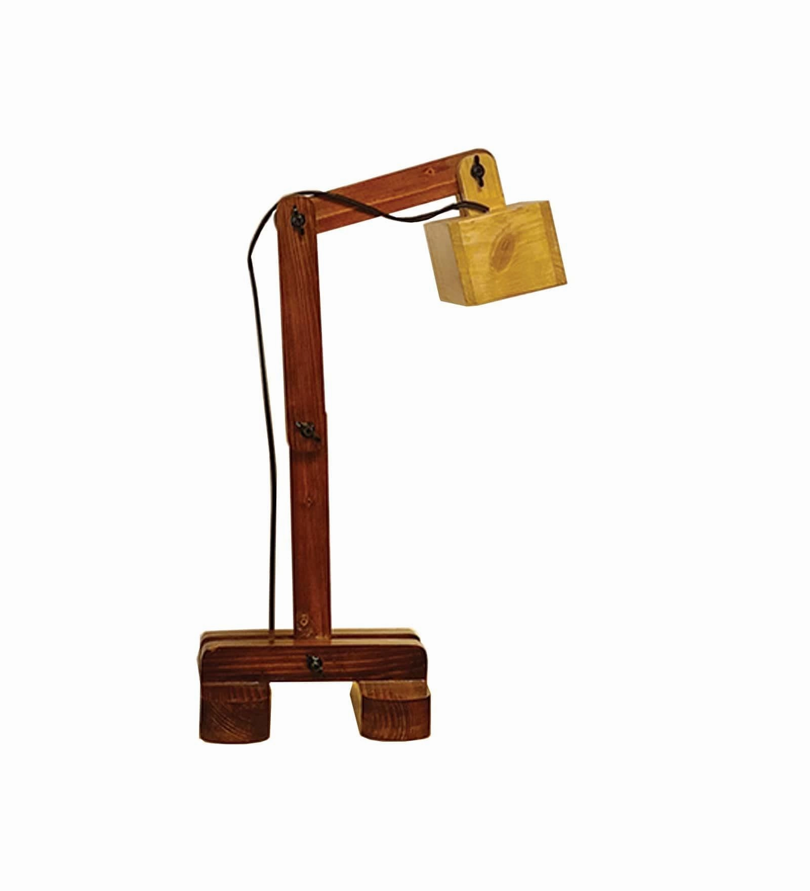 Amelia Brown Wooden Table Lamp with Wooden Lampshade (BULB NOT INCLUDED)