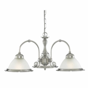 American Diner Silver & Glass 3 Light Pendant Ceiling Light simple ceiling design light
