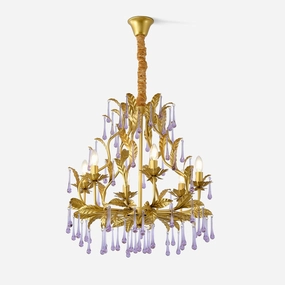 Amethyst Drops Glass Chandelier modern modeling table light
