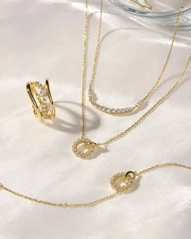 Ania Haie Gold Arc Pavé Necklace N056-02G Ania Haie Jewellery