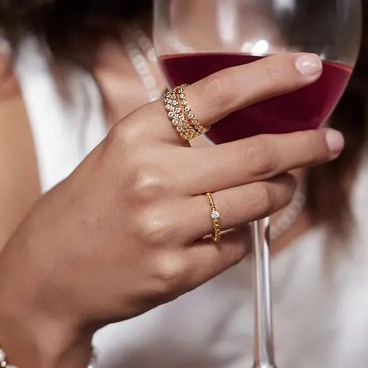 Ania Haie Gold Bezel Set Ring R058-03G Ania Haie Jewellery