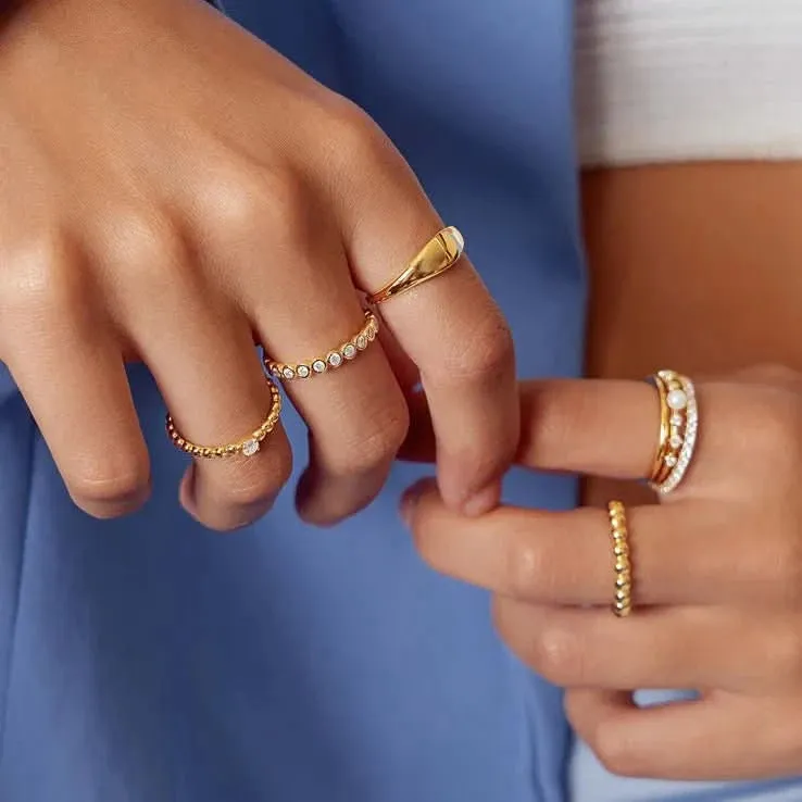 Ania Haie Gold Bezel Set Ring R058-03G Ania Haie Jewellery