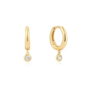 Ania Haie Gold Cubic Zirconia Drop Huggies E059-12G Ania Haie Jewellery