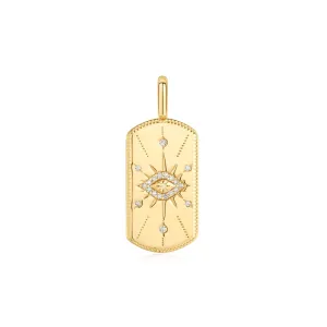Ania Haie Gold Evil Eye Tag Charm NC060-07G Ania Haie Jewellery