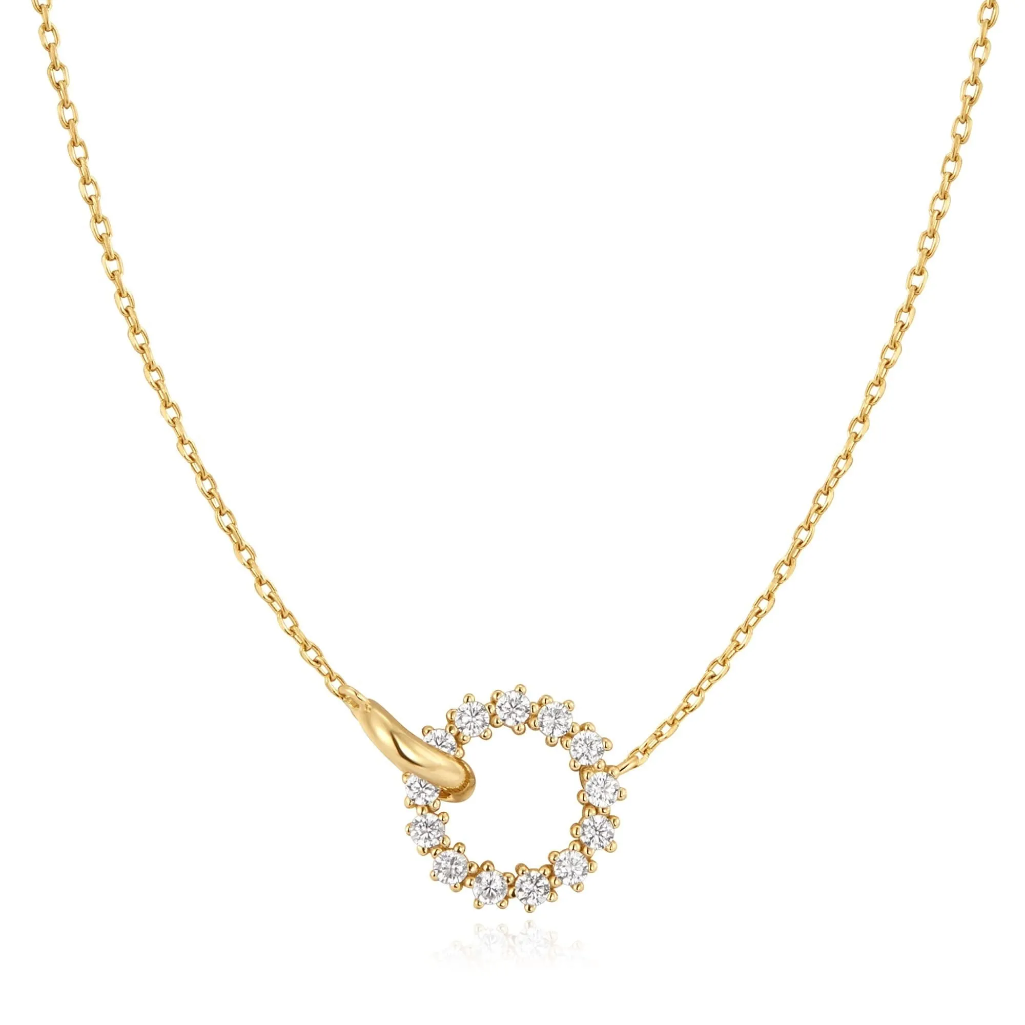 Ania Haie Gold Interlinked Circles Pavé Necklace N056-01G Ania Haie Jewellery