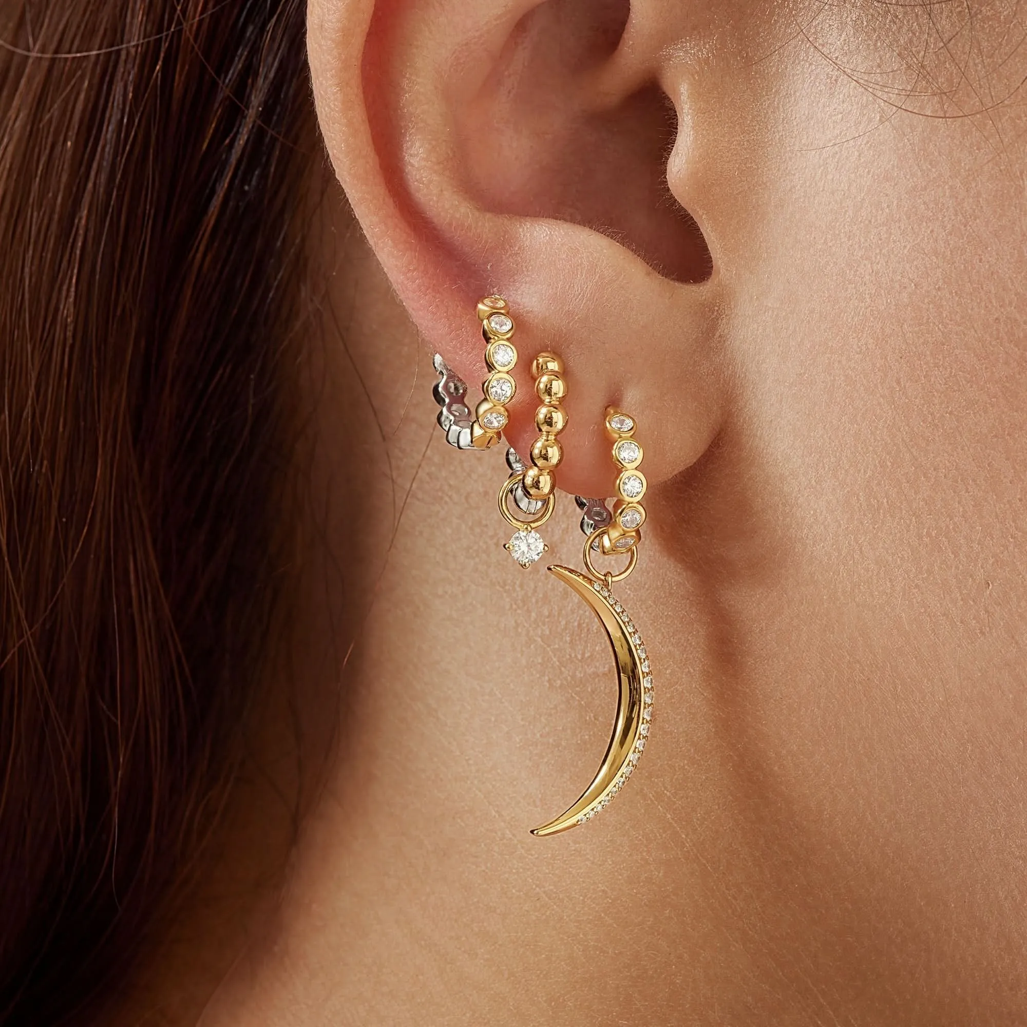 Ania Haie Gold Moon Pavé Earring Charm EC060-01G Ania Haie Jewellery