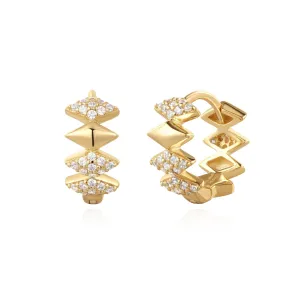 Ania Haie Gold Multi Sparkle Huggies E061-09G Ania Haie Jewellery