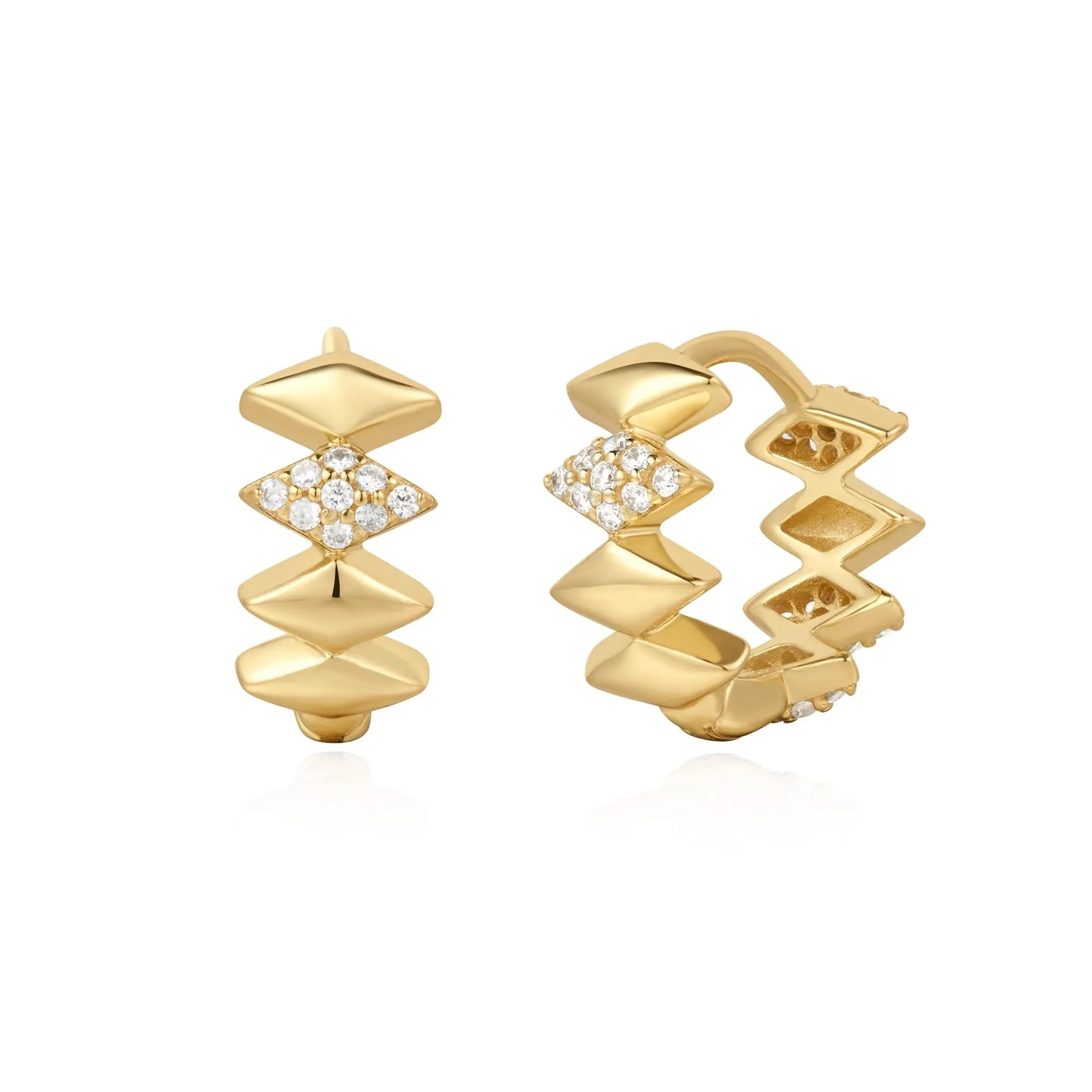 Ania Haie Gold Multi Sparkle Huggies E061-09G Ania Haie Jewellery