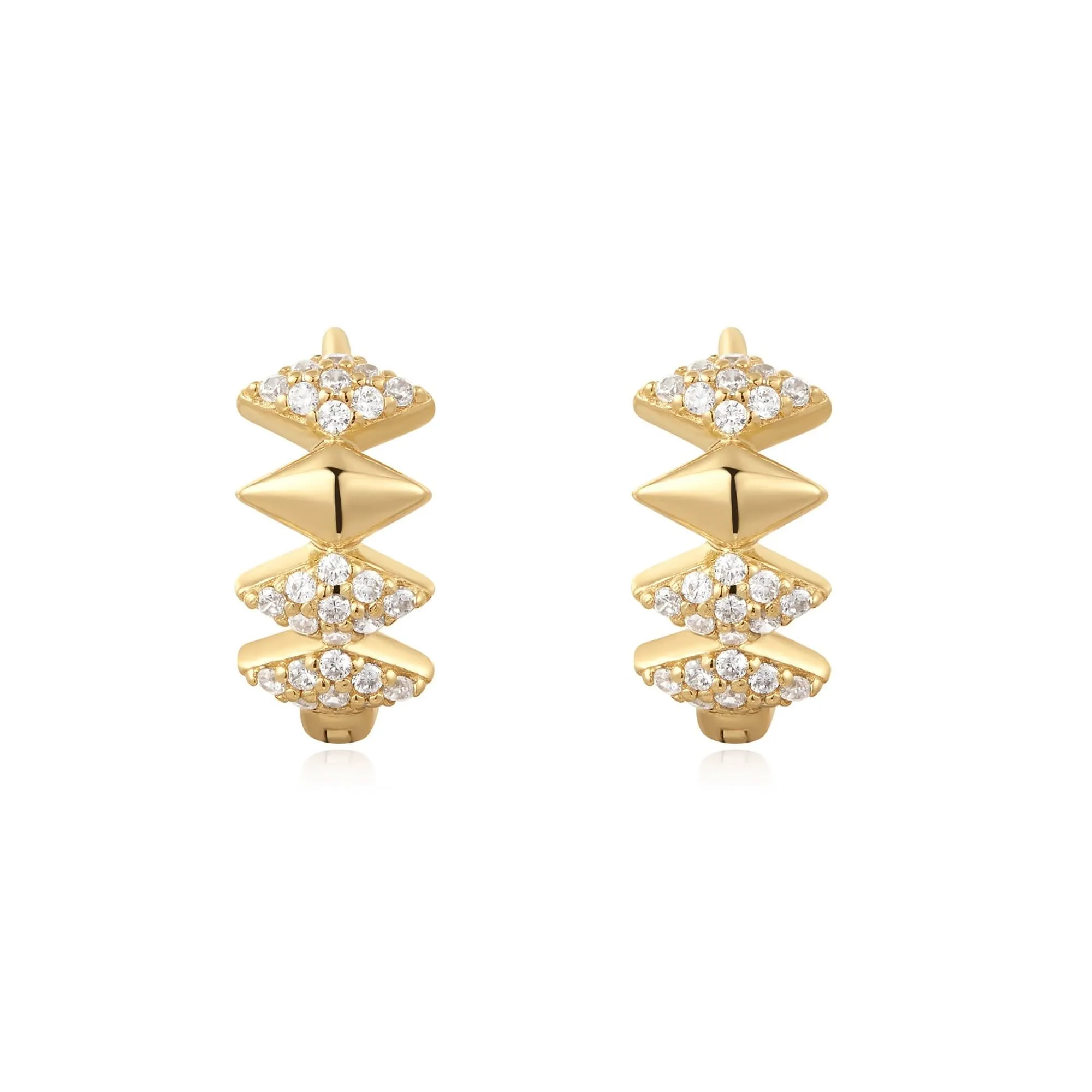 Ania Haie Gold Multi Sparkle Huggies E061-09G Ania Haie Jewellery