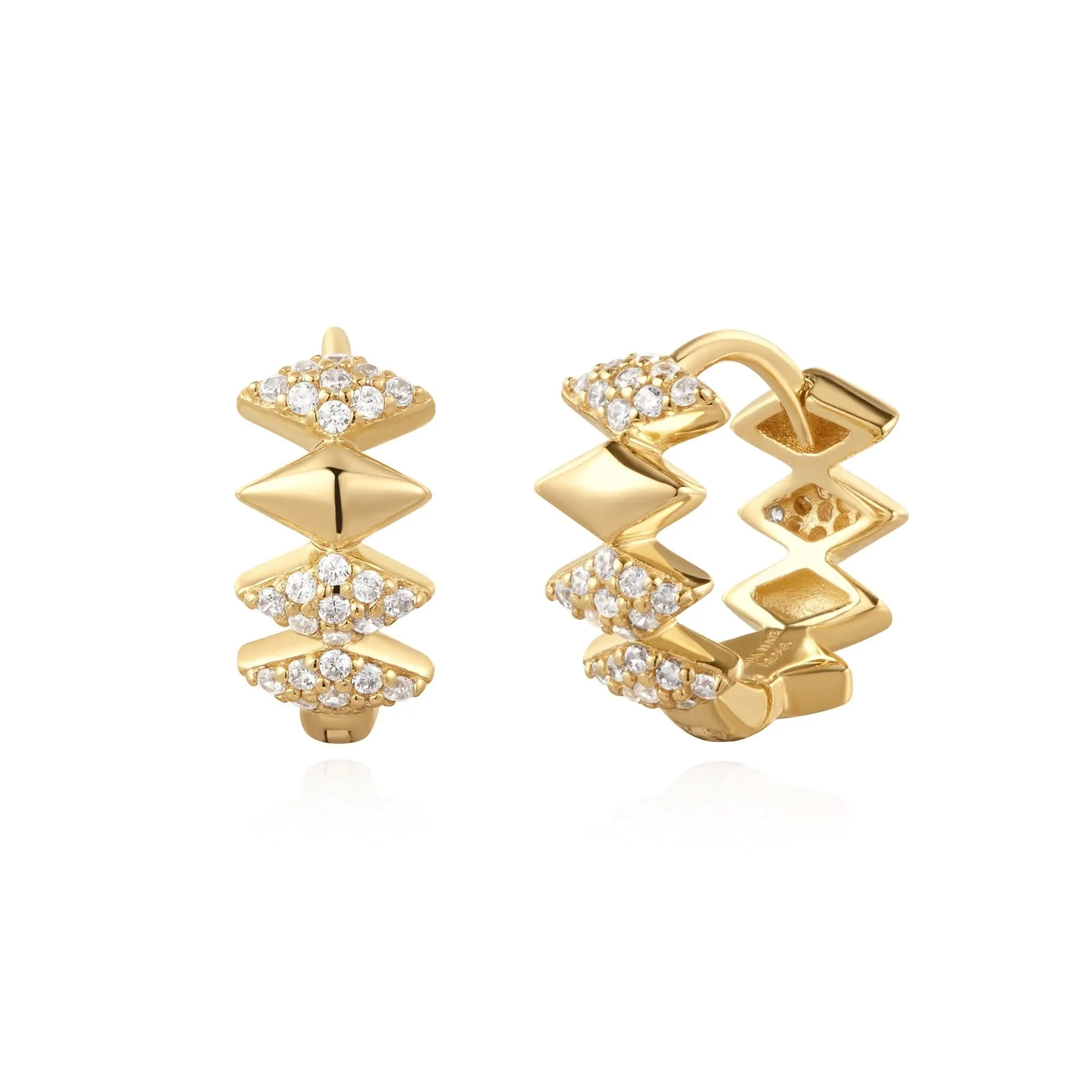 Ania Haie Gold Multi Sparkle Huggies E061-09G Ania Haie Jewellery