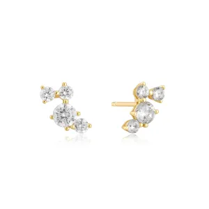 Ania Haie Gold Pavé Climber Stud Earrings E058-09G Ania Haie Jewellery