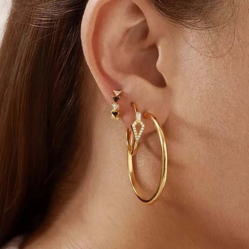 Ania Haie Gold Plain Oversized Hoops E059-21G Ania Haie Jewellery