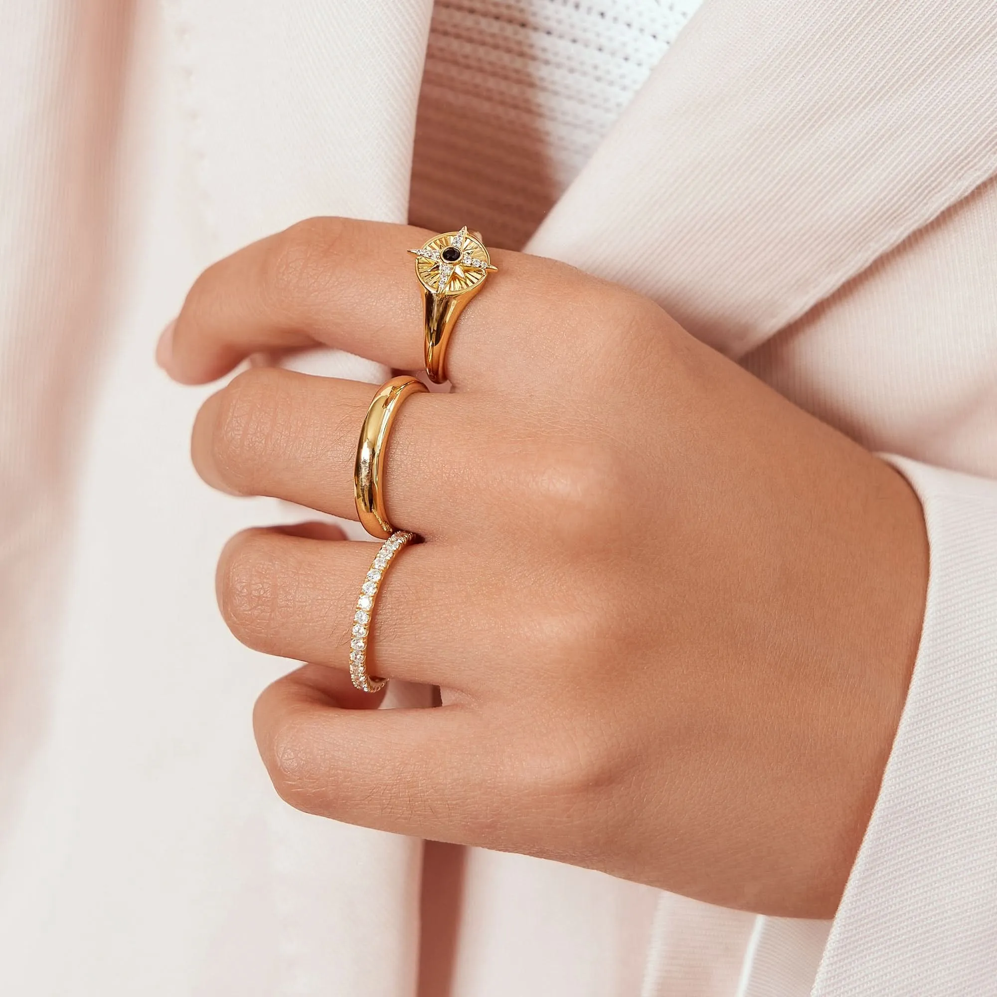 Ania Haie Gold Star Signet Ring R059-06G Ania Haie Jewellery