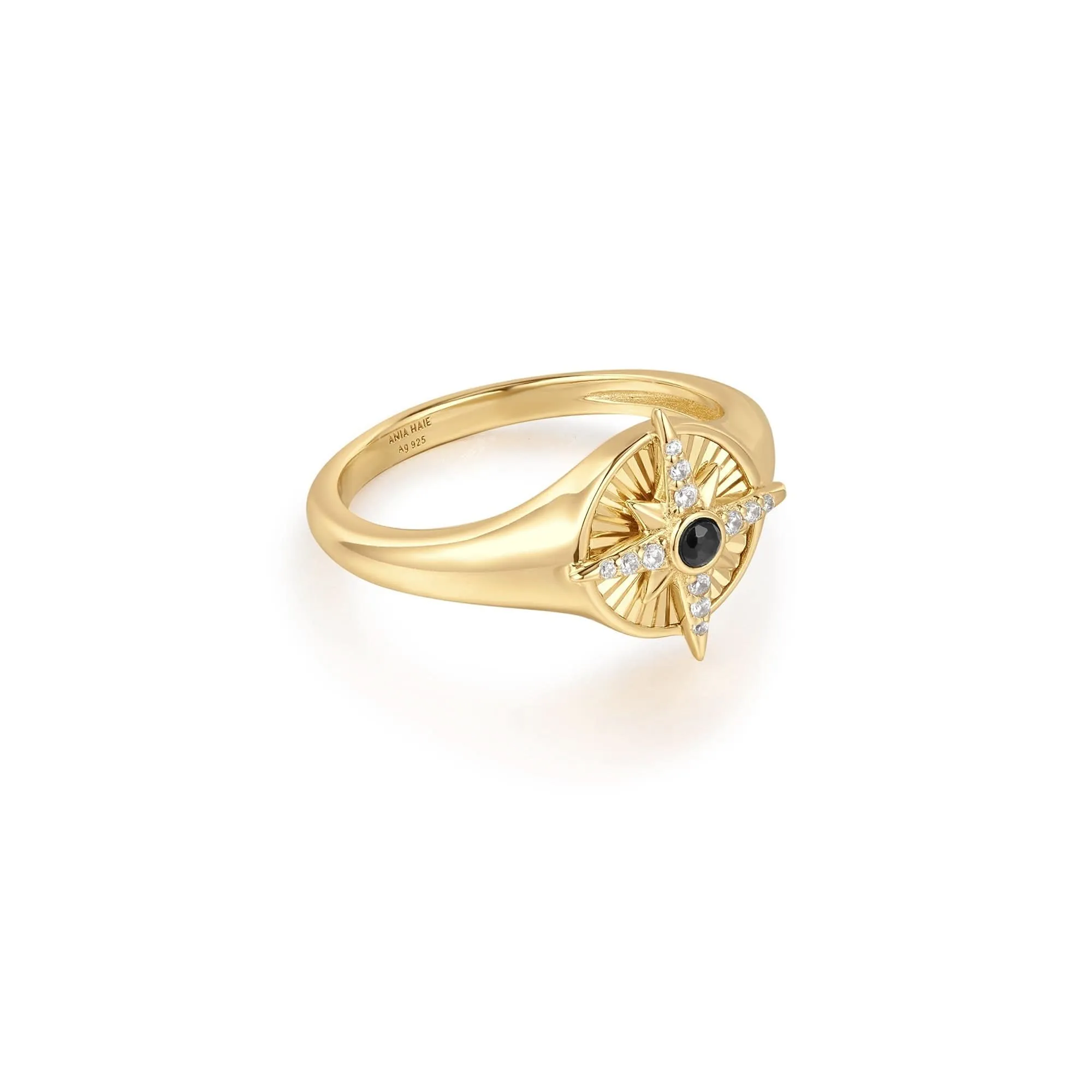 Ania Haie Gold Star Signet Ring R059-06G Ania Haie Jewellery