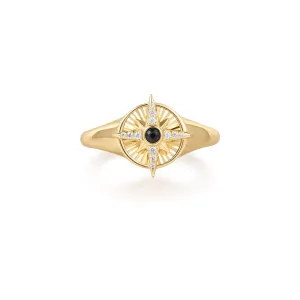 Ania Haie Gold Star Signet Ring R059-06G Ania Haie Jewellery