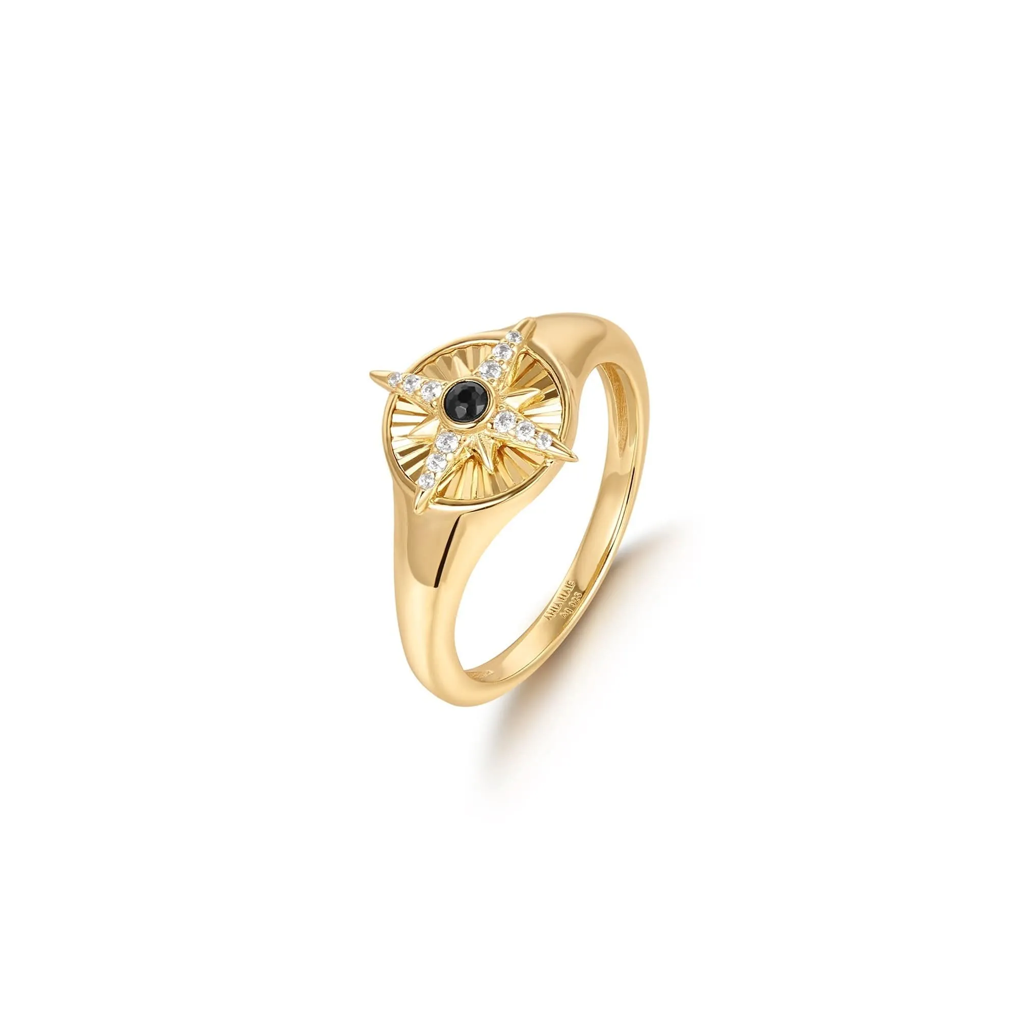 Ania Haie Gold Star Signet Ring R059-06G Ania Haie Jewellery