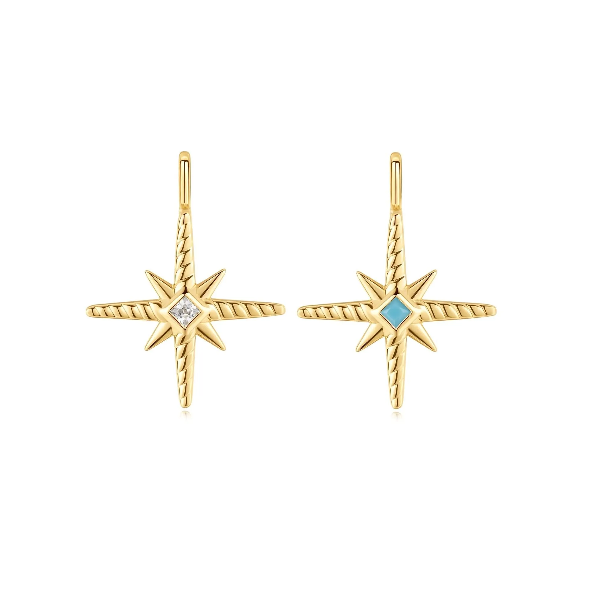 Ania Haie Gold Turquoise Cubic Zirconia Star Charm NC060-09G Ania Haie Jewellery