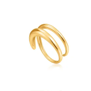 Ania Haie Jewellery Luxe Minimalism - Gold Luxe Twist Adjustable Ring