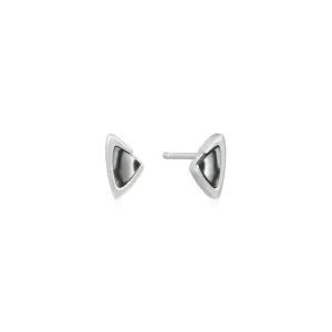 Ania Haie Silver Arrow Black Mother Of Pearl Stud Earrings E049-01H Ania Haie Jewellery