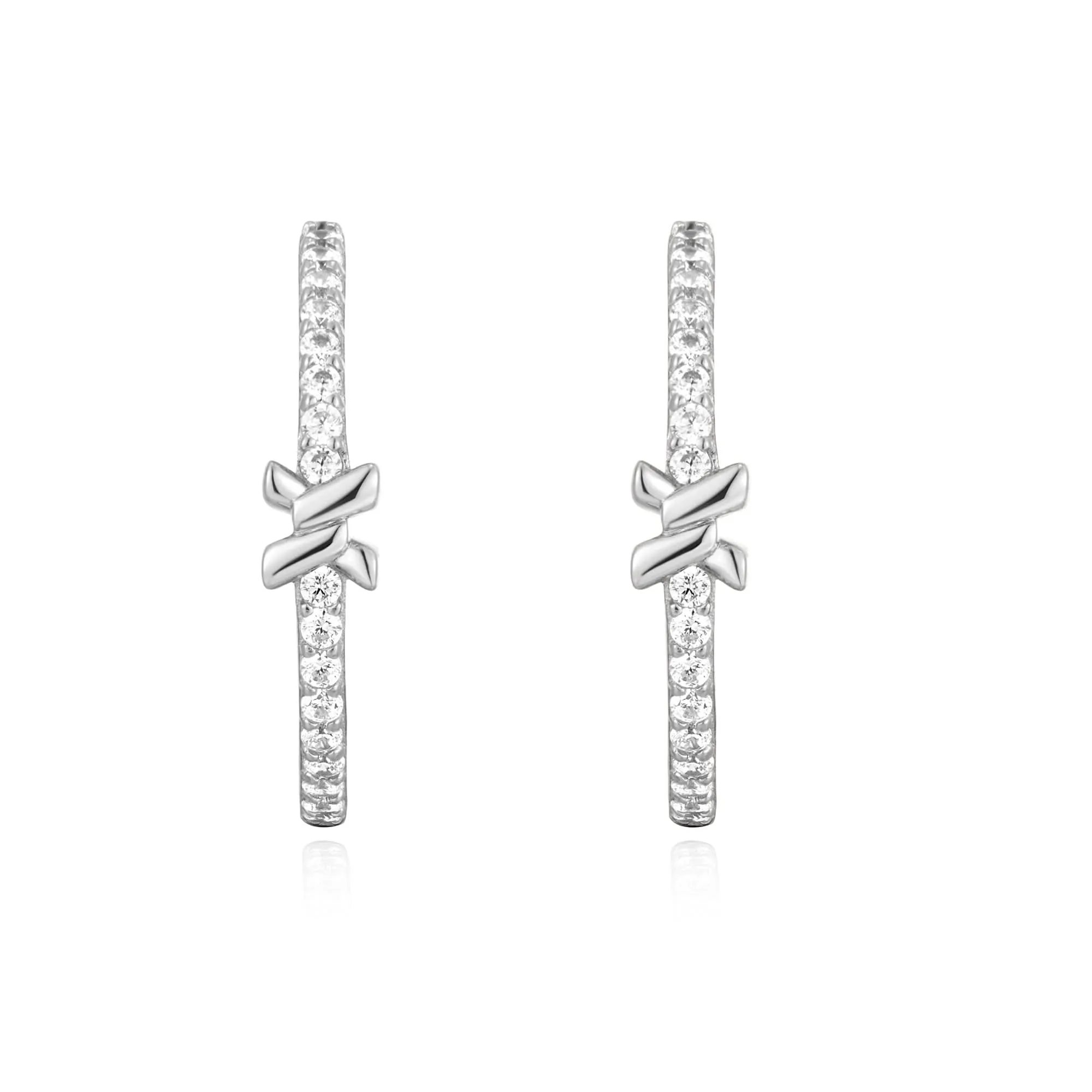 Ania Haie Silver Cross Hoops E061-14H Ania Haie Jewellery