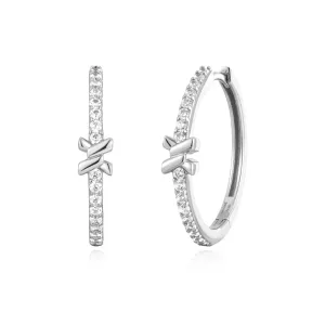 Ania Haie Silver Cross Hoops E061-14H Ania Haie Jewellery