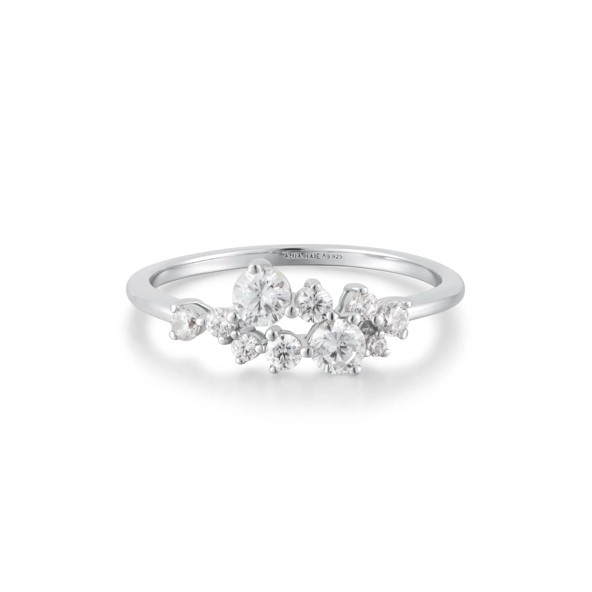 Ania Haie Silver Flower Cluster Pavé Ring R058-02H Ania Haie Jewellery