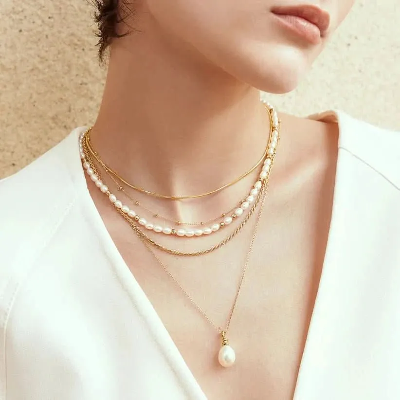 Ania Haie Silver Freshwater Pearl Pendant Necklace N058-02H Ania Haie Jewellery