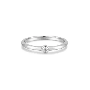 Ania Haie Silver Half Round Cubic Zirconia Ring R059-02H Ania Haie Jewellery