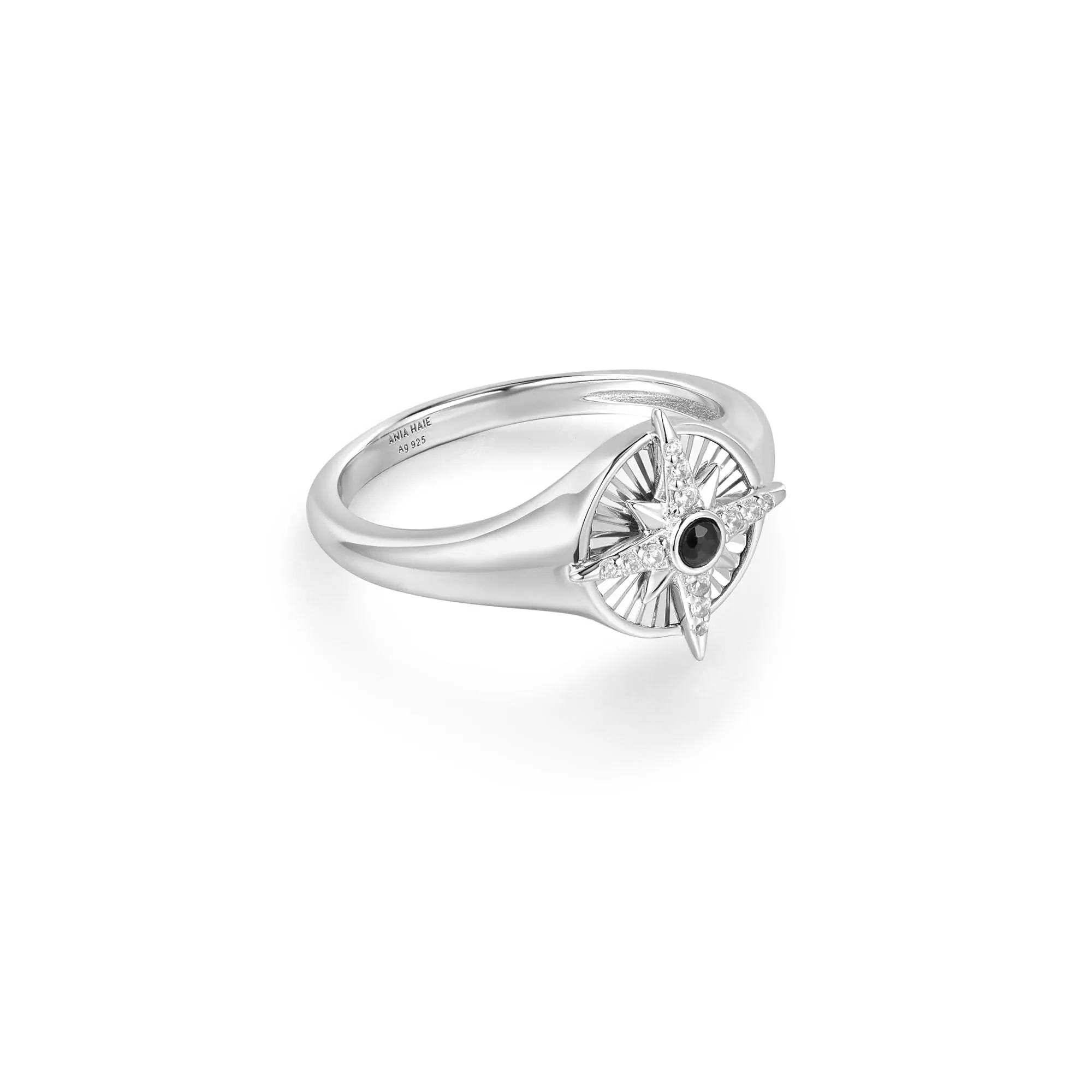 Ania Haie Silver Star Signet Ring R059-06H Ania Haie Jewellery