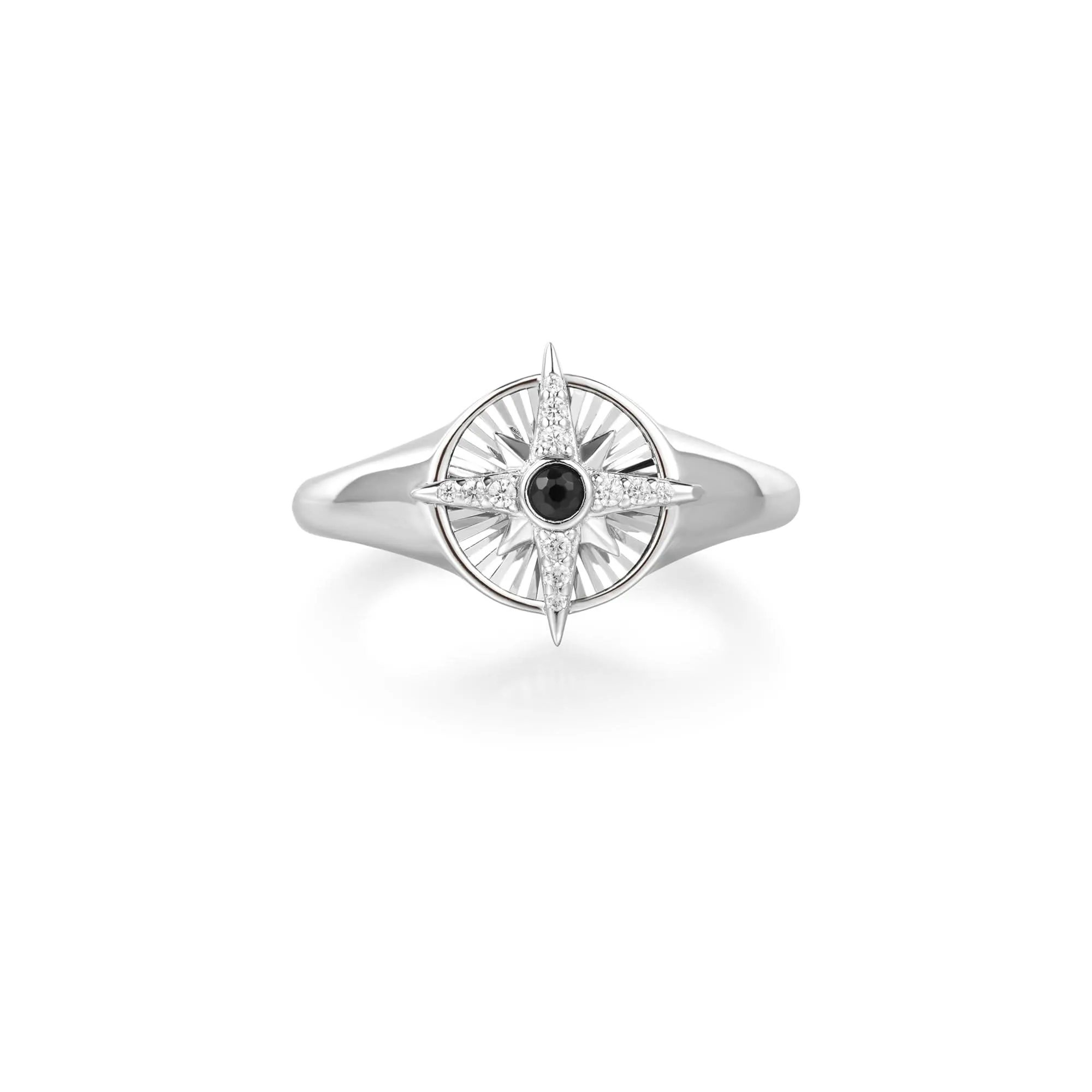 Ania Haie Silver Star Signet Ring R059-06H Ania Haie Jewellery