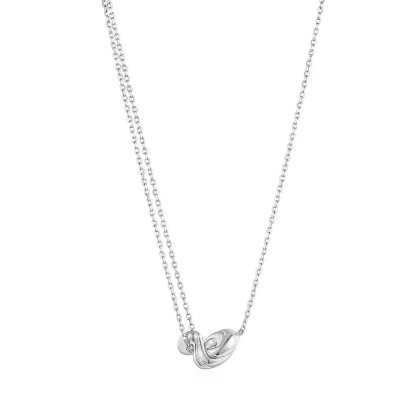 Ania Haie Silver Twisted Wave Mini Pendant Necklace N050-03H Ania Haie Jewellery