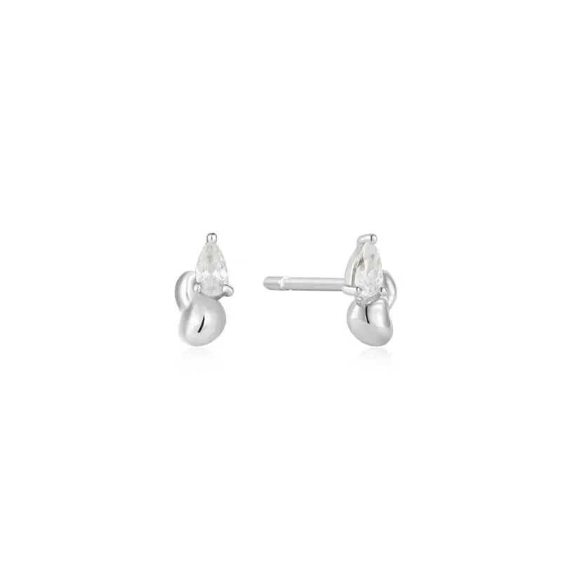 Ania Haie Silver Twisted Wave Stud Earrings E050-02H Ania Haie Jewellery