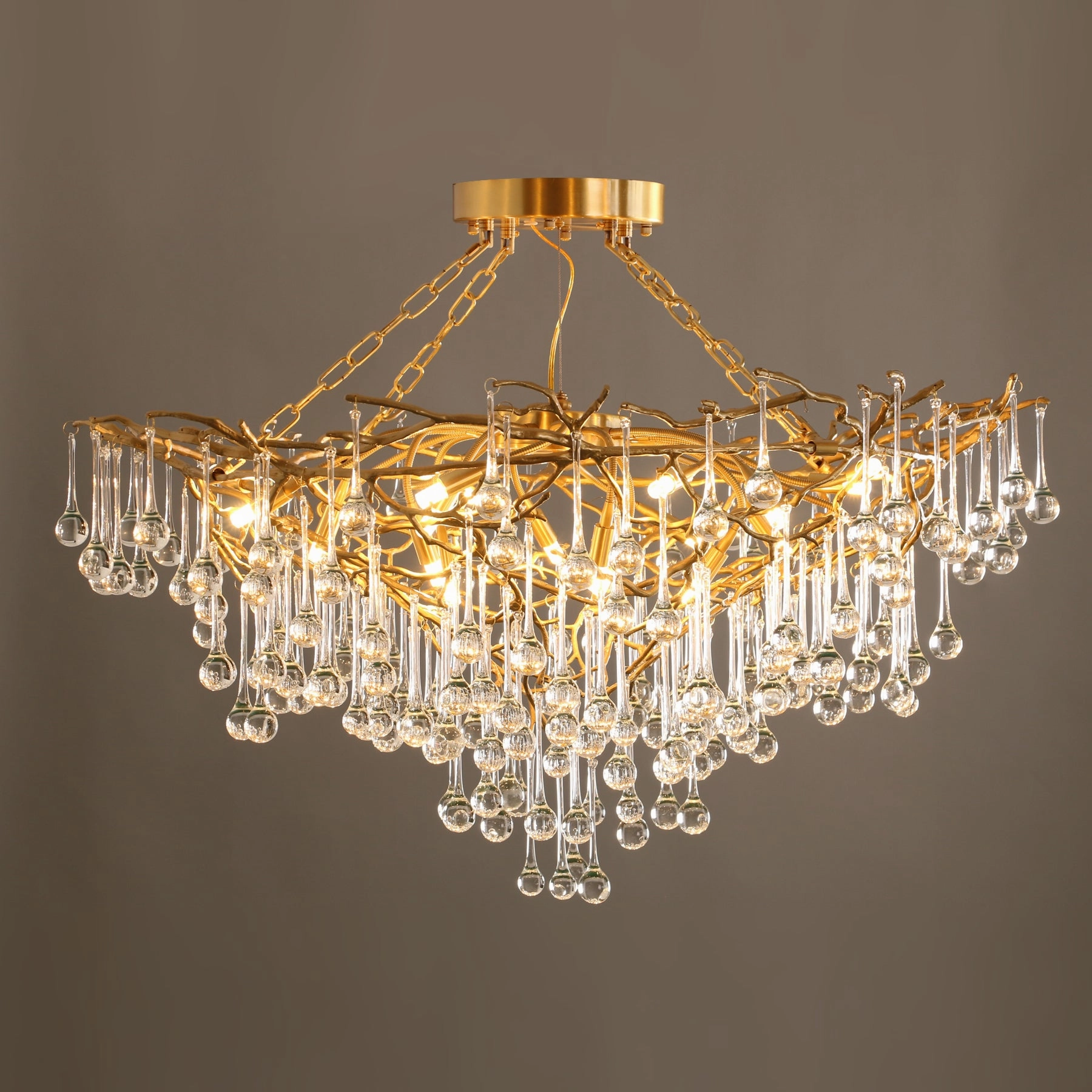 Anita Brass Leaf Chandelier