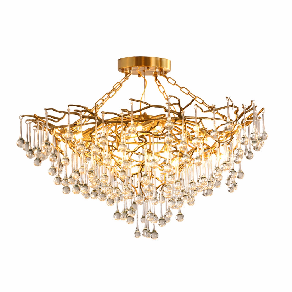 Anita Brass Leaf Chandelier