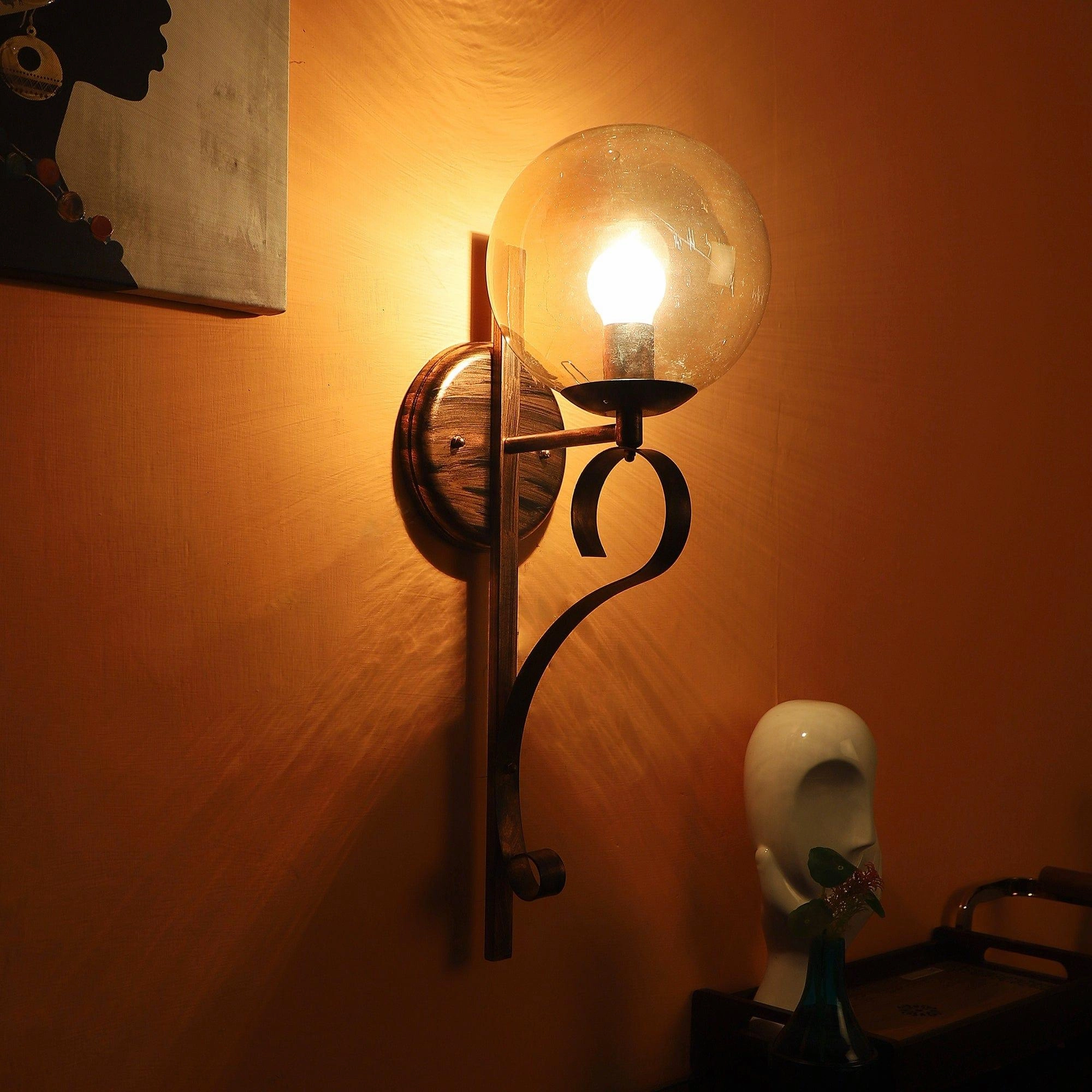 Antique Copper And Gold Iron Wall Lights