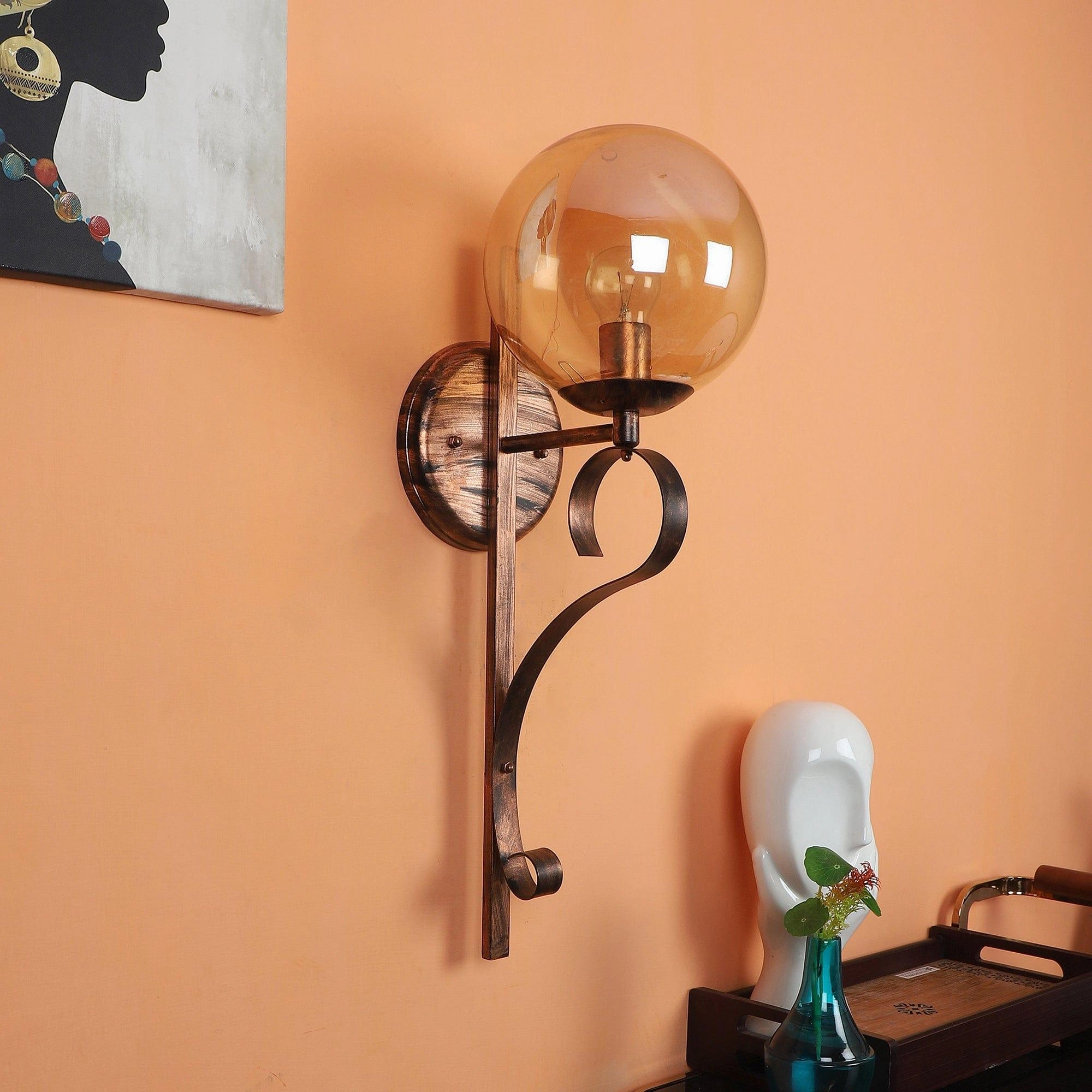 Antique Copper And Gold Iron Wall Lights