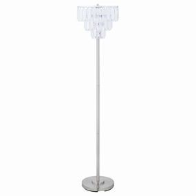 Anya Metal Base Floor Lamp Chrome and Crystal mini decorative bulb